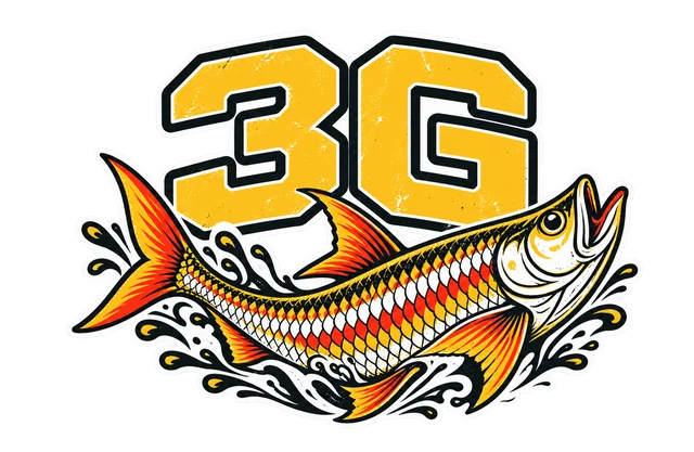 The same GGG tarpon design, dtg print